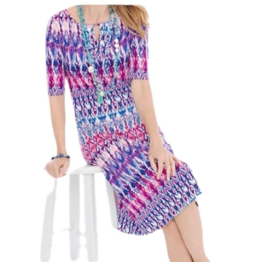 Chico's Ikat Jersey Shift Dress